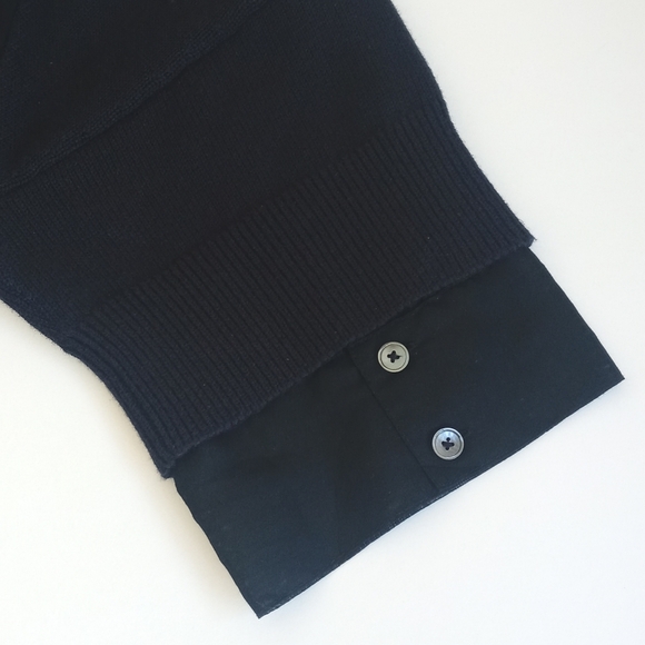 10 Crosby Derek Lam Women's Navy Blue Cashmere & Silk Short Sleeve Sweater Top L - Picture 6 of 13